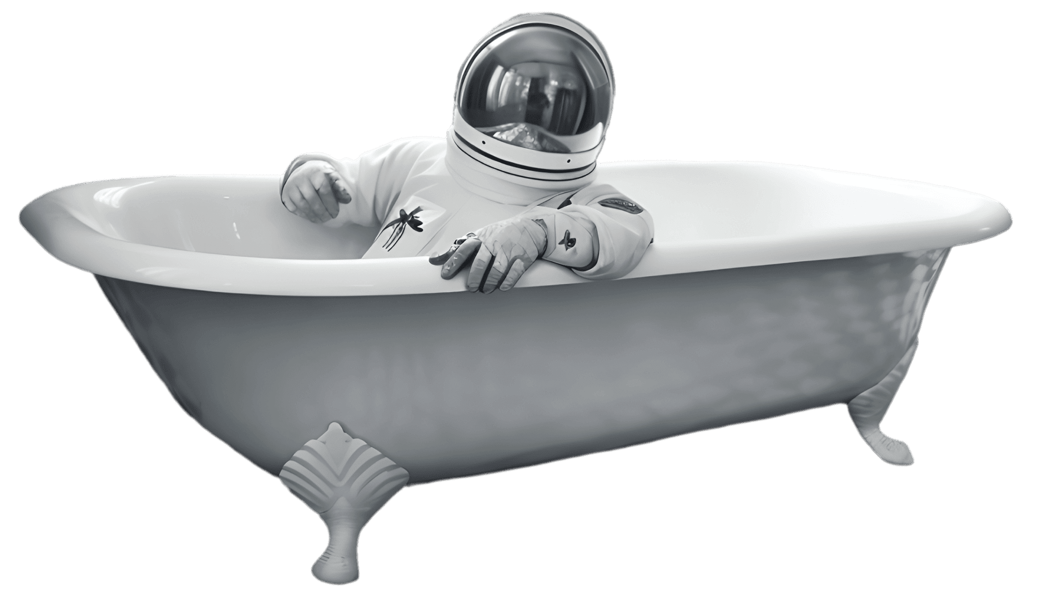 Astronaut in bath